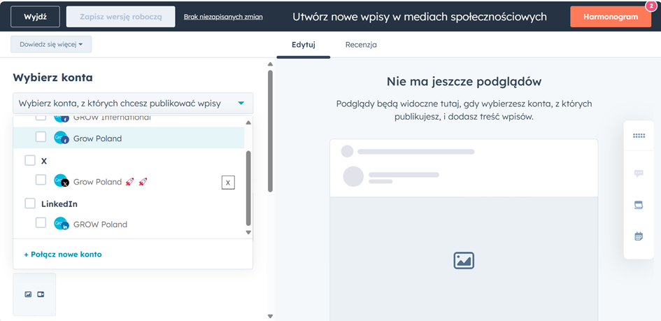 Creating social posts in HubSpot | Grow Poland