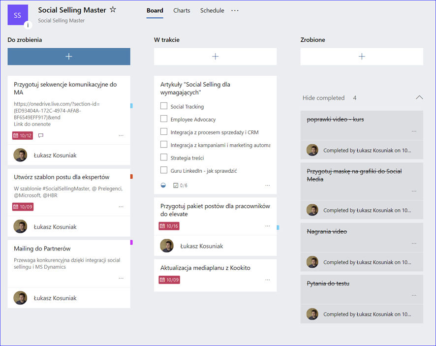 Microsoft Planner - practical example Grow Consulting